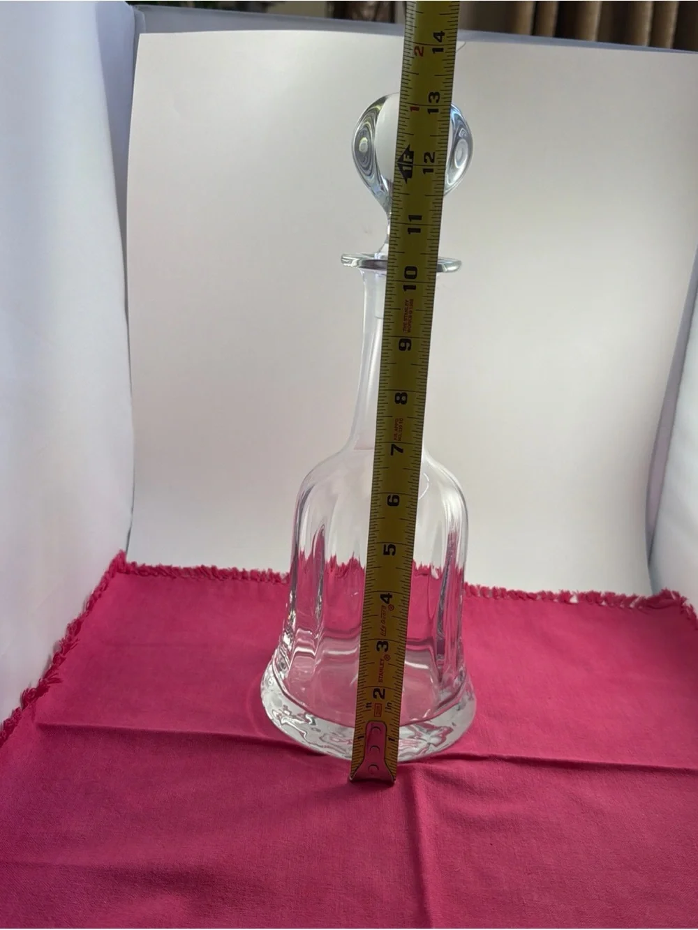 Vintage Hand Blown Bell Shaped Decanter Crystal with Stopper